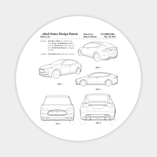 Tesla Model S Electric Car Vintage Patent Drawing Magnet